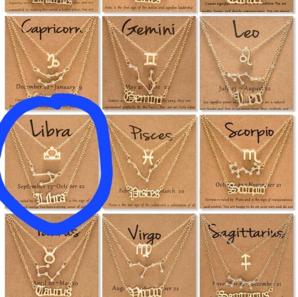 Libra 3-Piece Set Zodiac Necklace